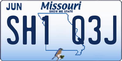 MO license plate SH1Q3J