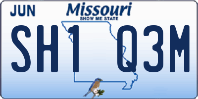 MO license plate SH1Q3M