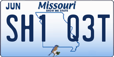 MO license plate SH1Q3T