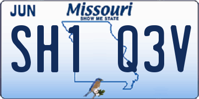 MO license plate SH1Q3V