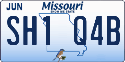 MO license plate SH1Q4B