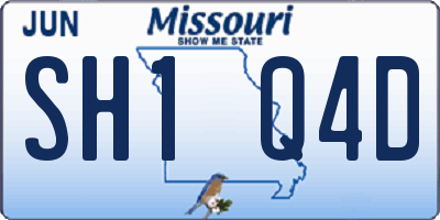 MO license plate SH1Q4D