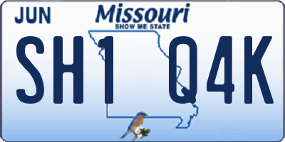MO license plate SH1Q4K