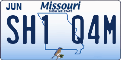 MO license plate SH1Q4M