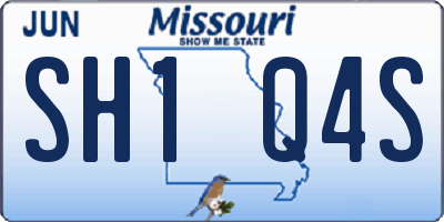 MO license plate SH1Q4S