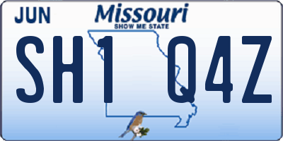 MO license plate SH1Q4Z