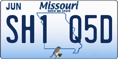 MO license plate SH1Q5D