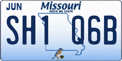 MO license plate SH1Q6B