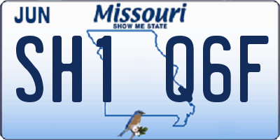 MO license plate SH1Q6F