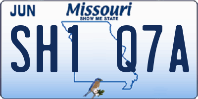 MO license plate SH1Q7A