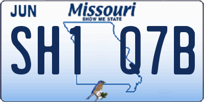 MO license plate SH1Q7B