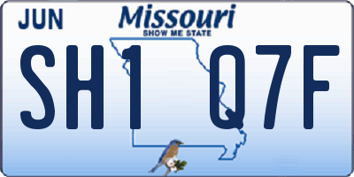 MO license plate SH1Q7F