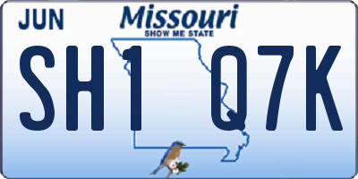 MO license plate SH1Q7K