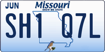MO license plate SH1Q7L