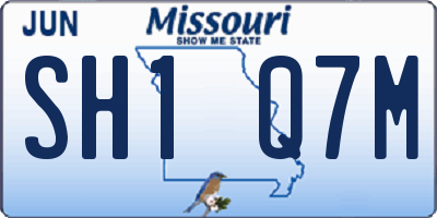MO license plate SH1Q7M