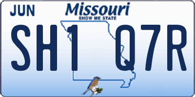 MO license plate SH1Q7R