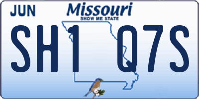MO license plate SH1Q7S