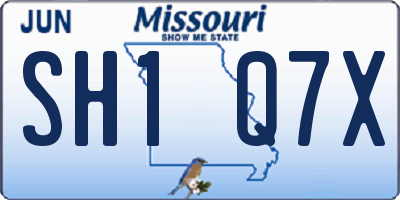 MO license plate SH1Q7X
