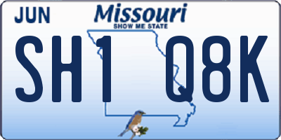 MO license plate SH1Q8K