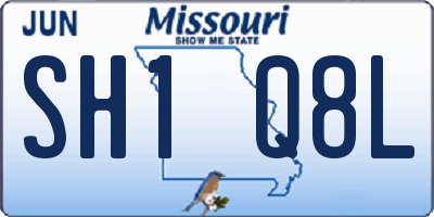 MO license plate SH1Q8L