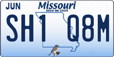 MO license plate SH1Q8M