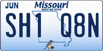 MO license plate SH1Q8N