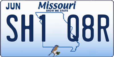 MO license plate SH1Q8R