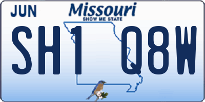 MO license plate SH1Q8W