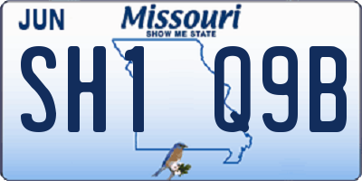 MO license plate SH1Q9B