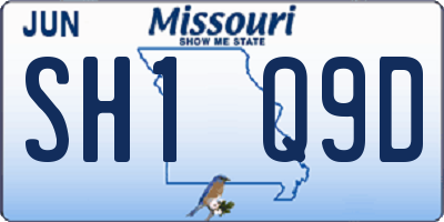 MO license plate SH1Q9D