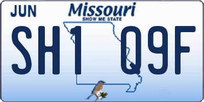 MO license plate SH1Q9F
