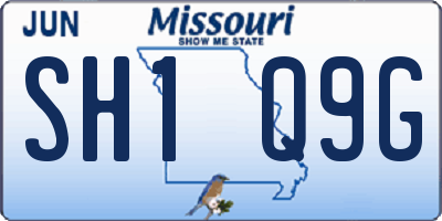 MO license plate SH1Q9G