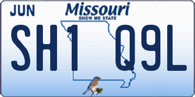 MO license plate SH1Q9L