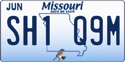 MO license plate SH1Q9M