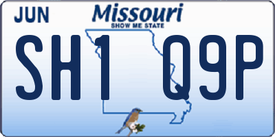 MO license plate SH1Q9P