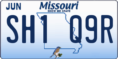 MO license plate SH1Q9R