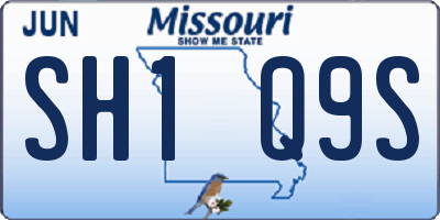 MO license plate SH1Q9S