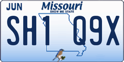 MO license plate SH1Q9X