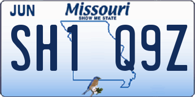 MO license plate SH1Q9Z