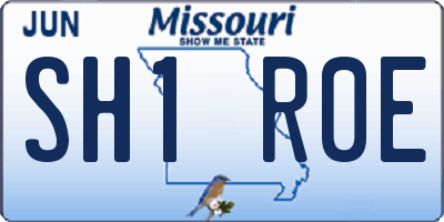 MO license plate SH1R0E