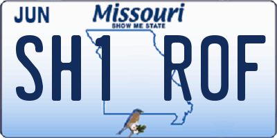 MO license plate SH1R0F