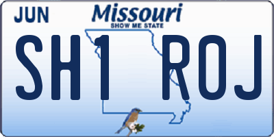 MO license plate SH1R0J