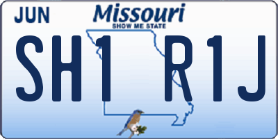 MO license plate SH1R1J