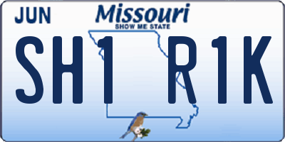 MO license plate SH1R1K