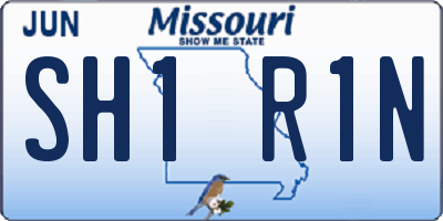 MO license plate SH1R1N