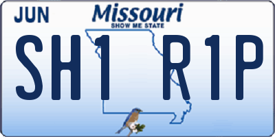 MO license plate SH1R1P