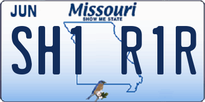MO license plate SH1R1R