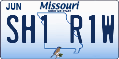 MO license plate SH1R1W