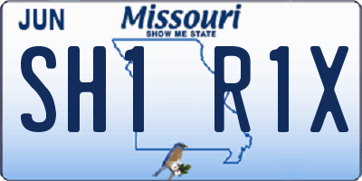 MO license plate SH1R1X