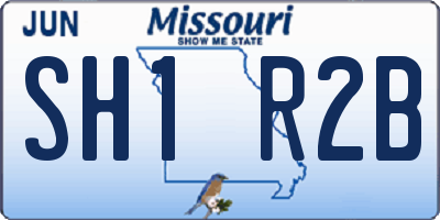 MO license plate SH1R2B